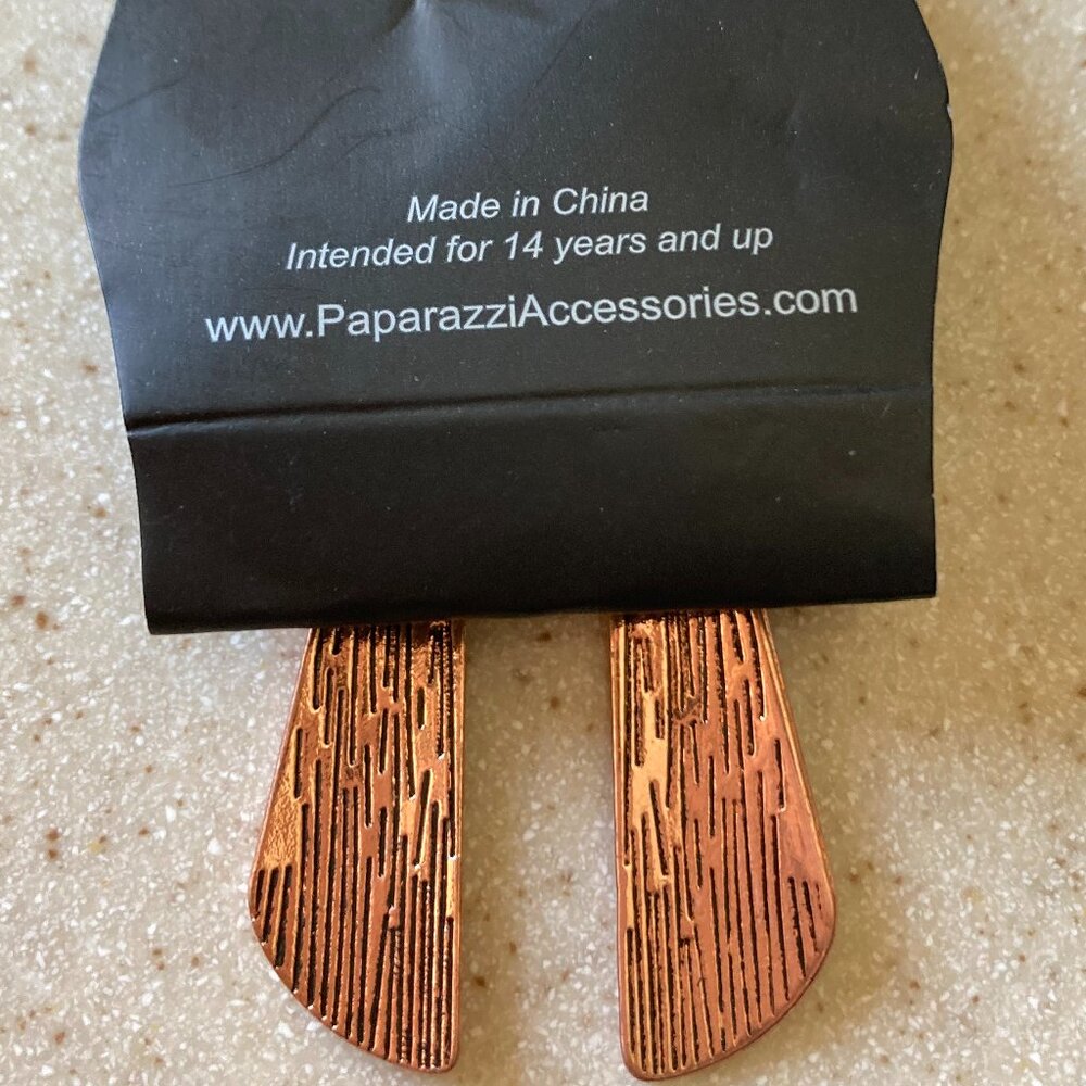 Paparazzi Copper Color Dangle Pierced Earrings NEW - Picture 7 of 7